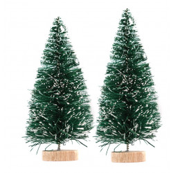 Decorative Christmas trees - green, 8 cm, 2 pcs.