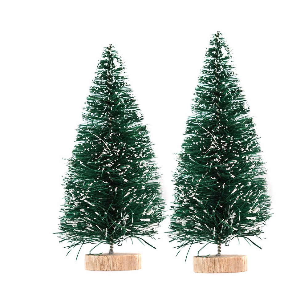 Decorative Christmas trees - green, 8 cm, 2 pcs.