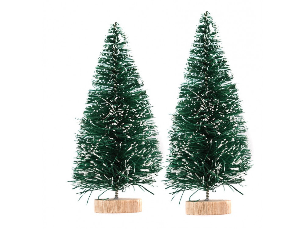 Decorative Christmas trees - green, 8 cm, 2 pcs.