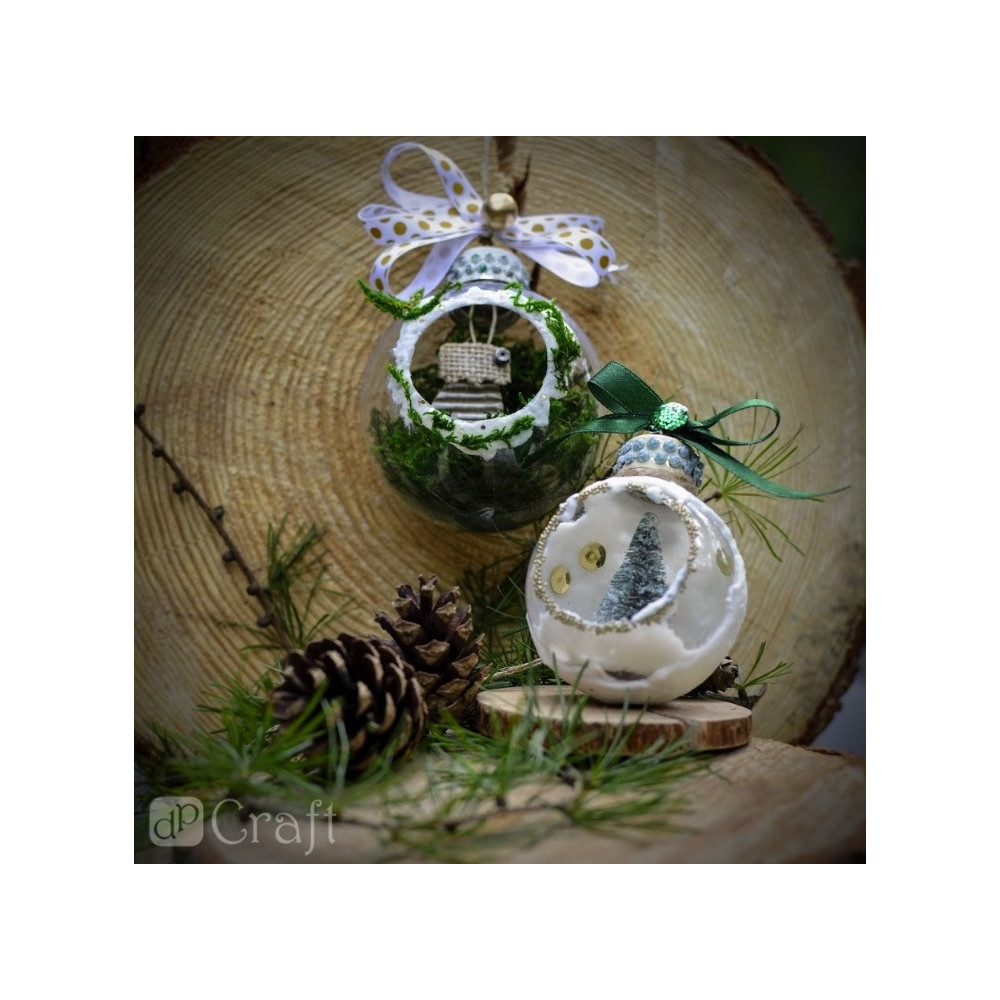 Choinki dekoracyjne - DpCraft - zielone, 8 cm, 2 szt.