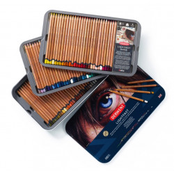 Set of Lightfast colored pencils in metal tin - Derwent - 100 colors