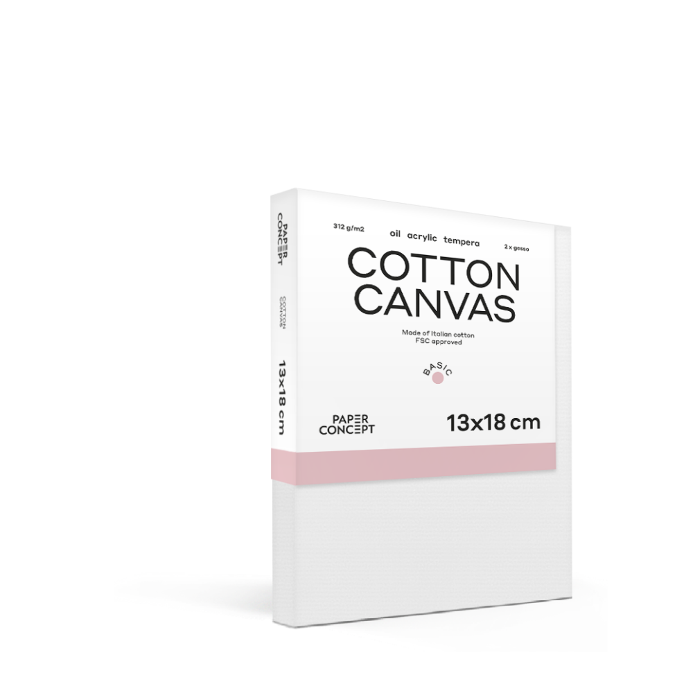 Cotton stretched canvas Basic - PaperConcept - 13 x 18 cm