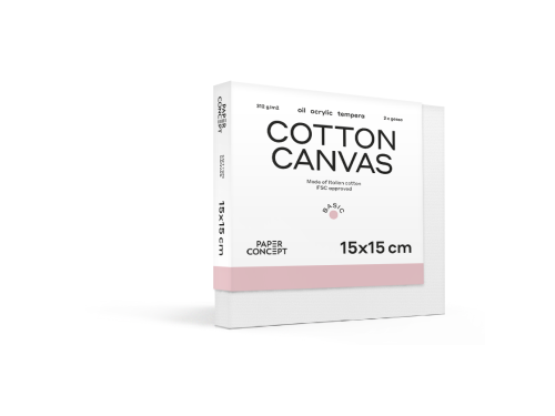 Cotton stretched canvas Basic - PaperConcept - 15 x 15 cm