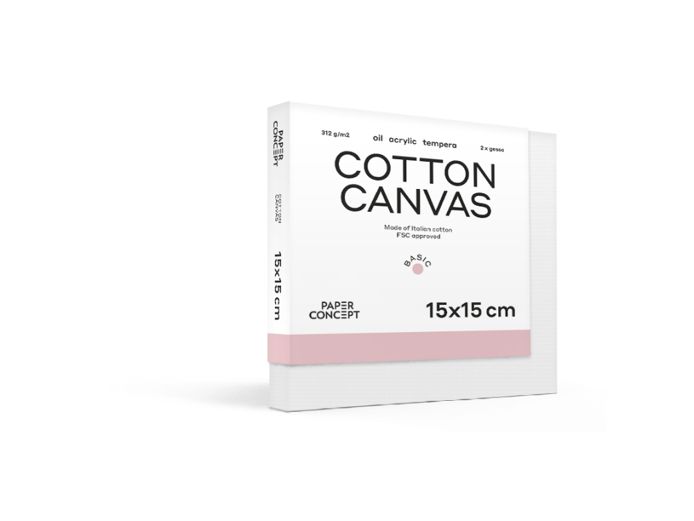 Cotton stretched canvas Basic - PaperConcept - 15 x 15 cm