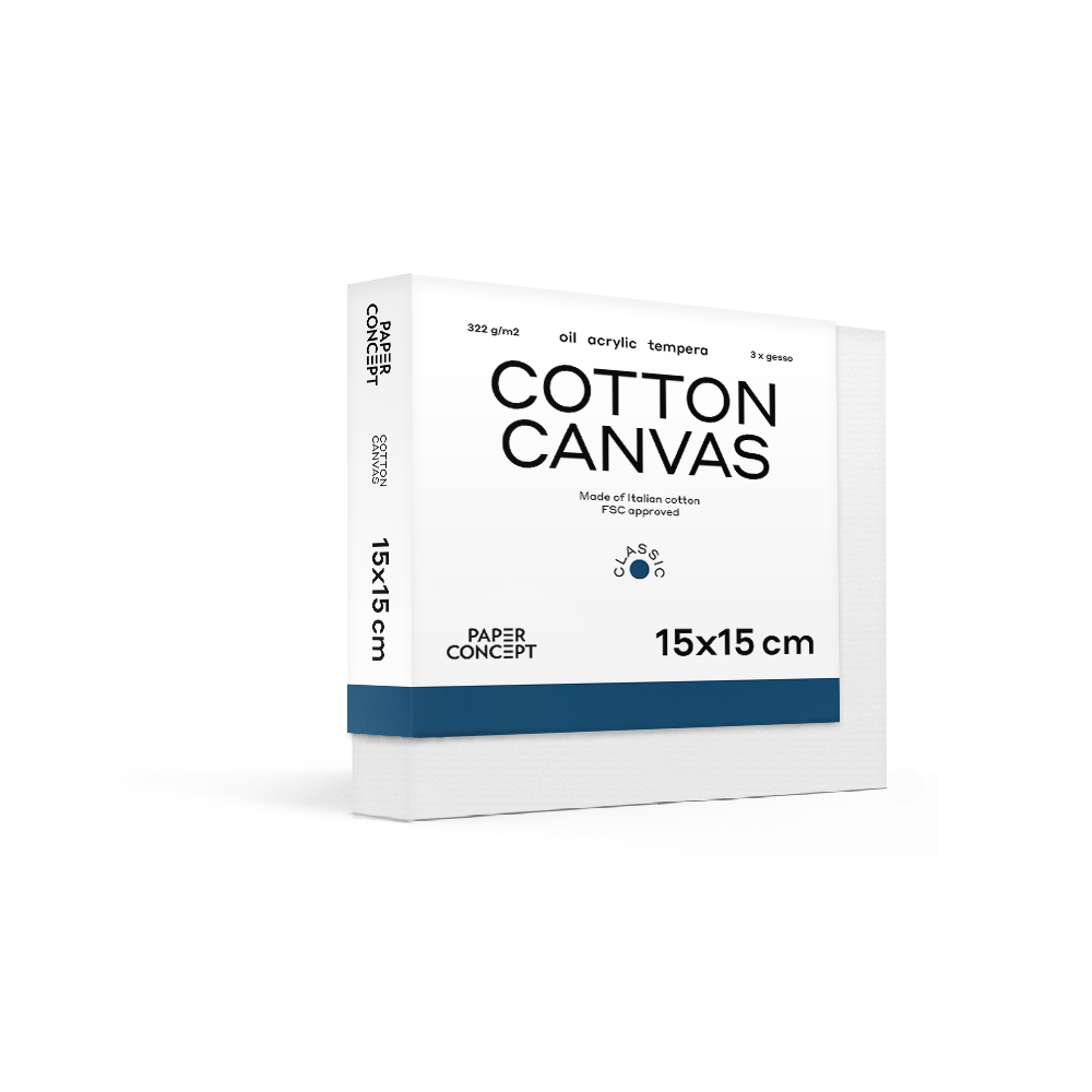 Cotton stretched canvas Classic - PaperConcept - 15 x 15 cm