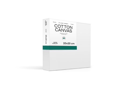 Cotton stretched canvas Deep Edge 3D - PaperConcept - 20 x 20 cm