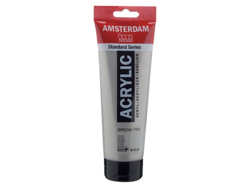 Farba akrylowa - Amsterdam - 800, Silver, 250 ml