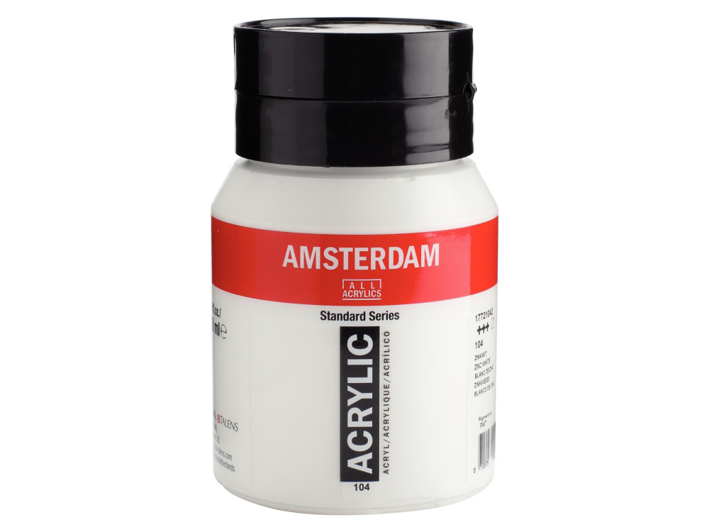 Acrylic paint in jar - Amsterdam - 104, Zinc White, 500 ml