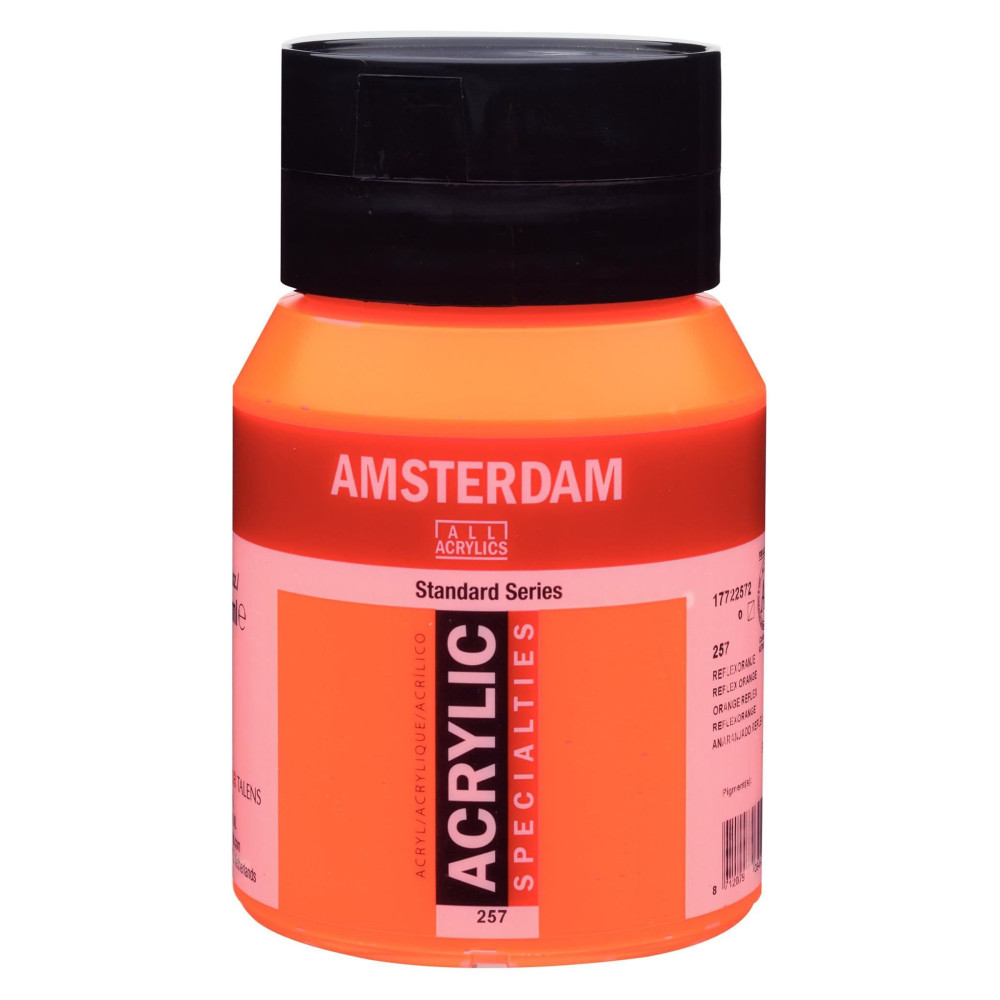 Acrylic paint in jar - Amsterdam - 257, Reflex Orange, 500 ml