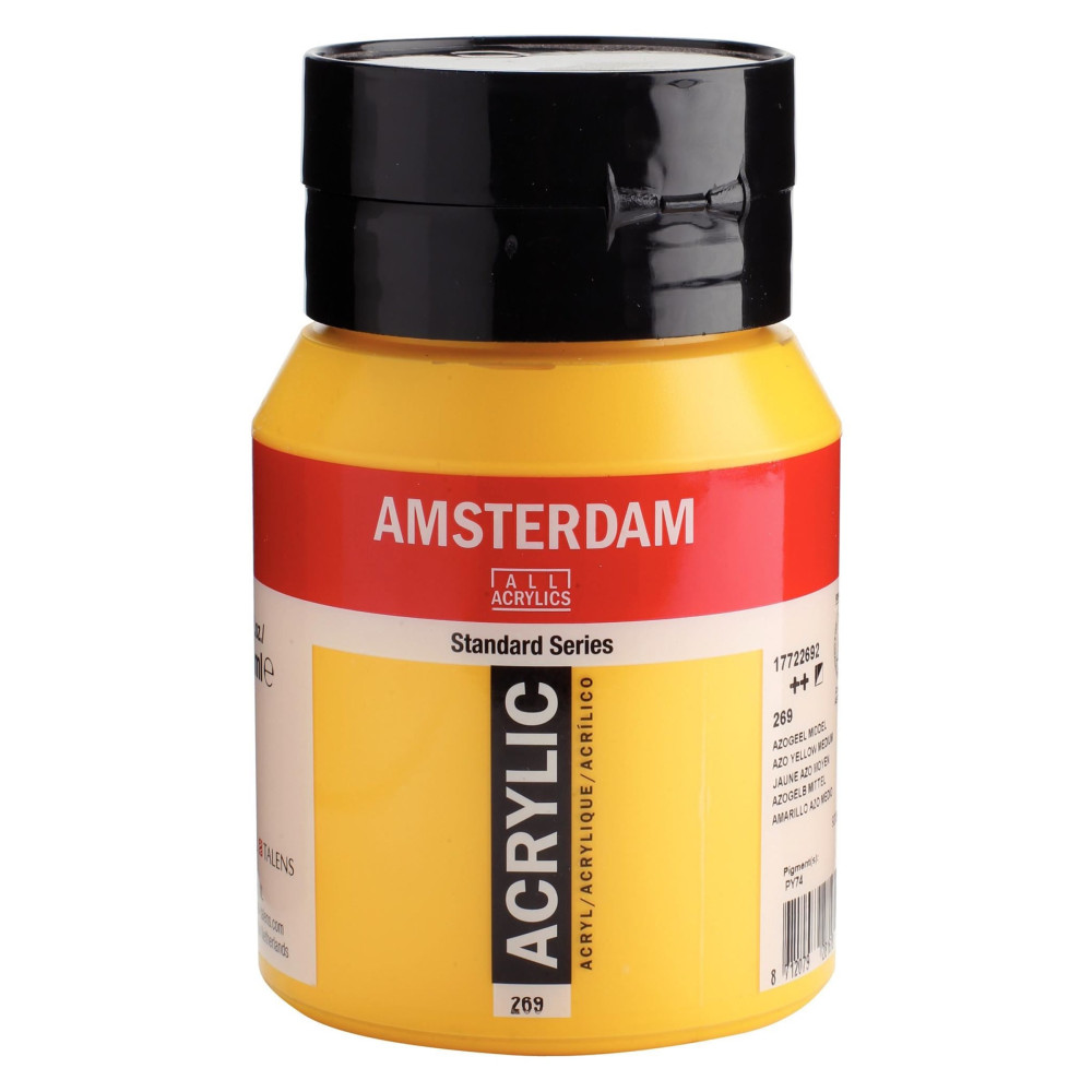 Acrylic paint in jar - Amsterdam - 269, Azo Yellow Medium, 500 ml