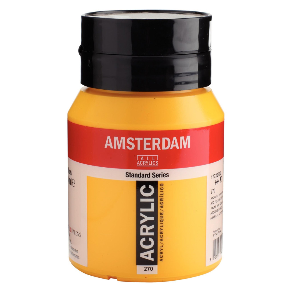 Acrylic paint in jar - Amsterdam - 270, Azo Yellow Deep, 500 ml