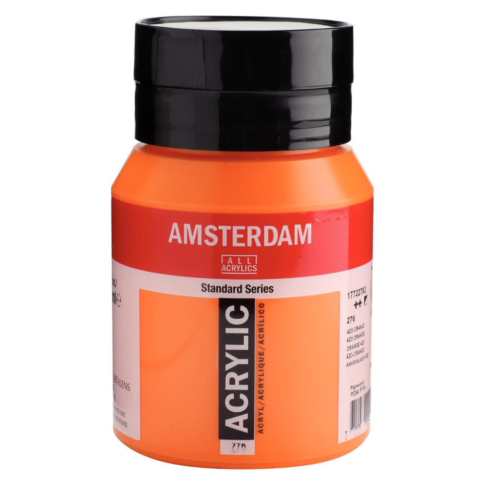 Acrylic paint in jar - Amsterdam - 276, Azo Orange, 500 ml