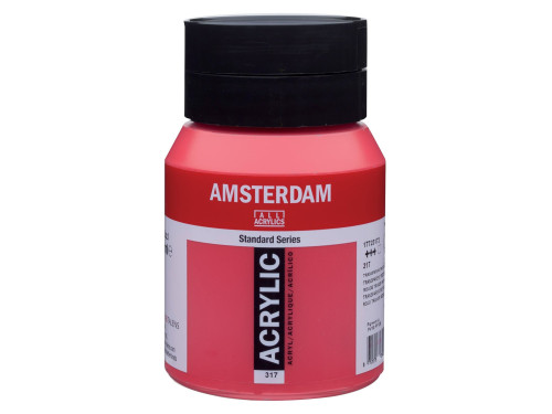 Acrylic paint in jar - Amsterdam - 317, Transparent Red Medium, 500 ml