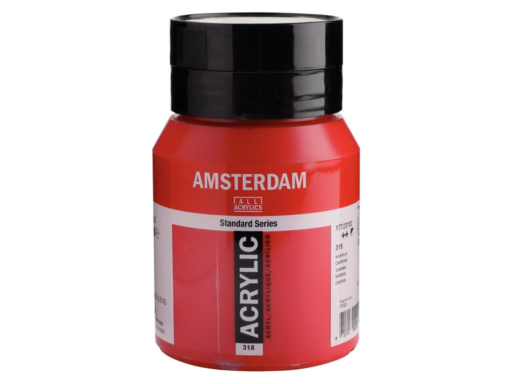 Acrylic paint in jar - Amsterdam - 318, Carmine, 500 ml