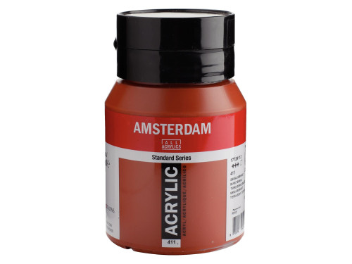 Acrylic paint in jar - Amsterdam - 411, Burnt Sienna, 500 ml