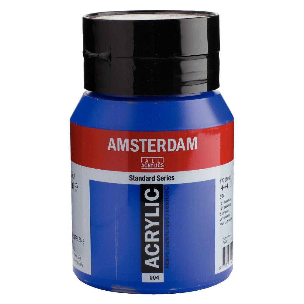 Acrylic paint in jar - Amsterdam - 504, Ultramarine, 500 ml