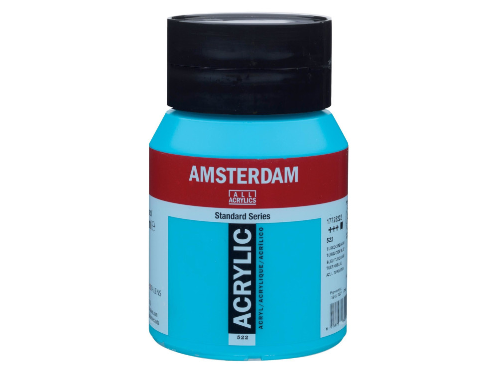 Farba akrylowa - Amsterdam - 522, Turquoise Blue, 500 ml