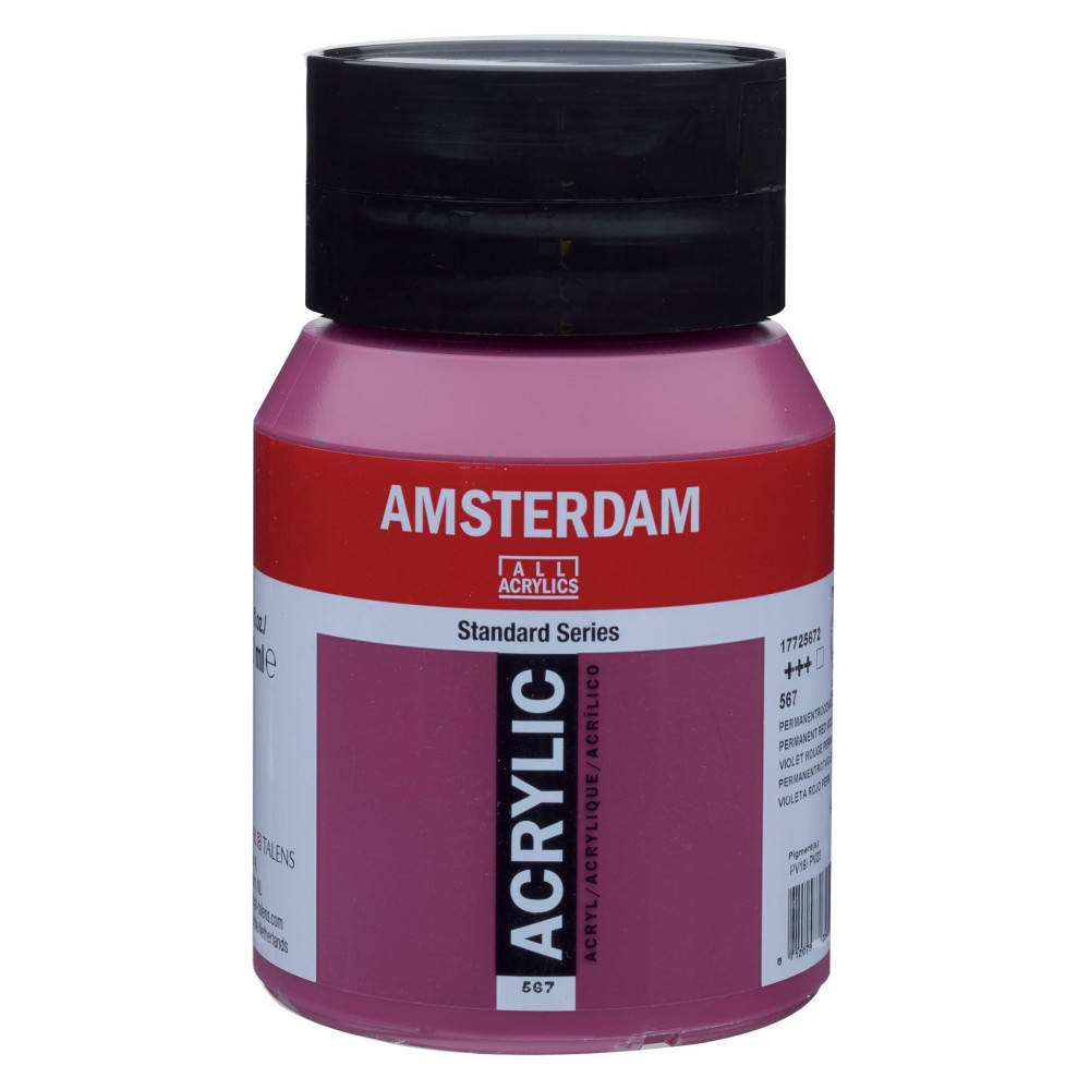 Acrylic paint in jar - Amsterdam - 567, Permanent Red Violet, 500 ml