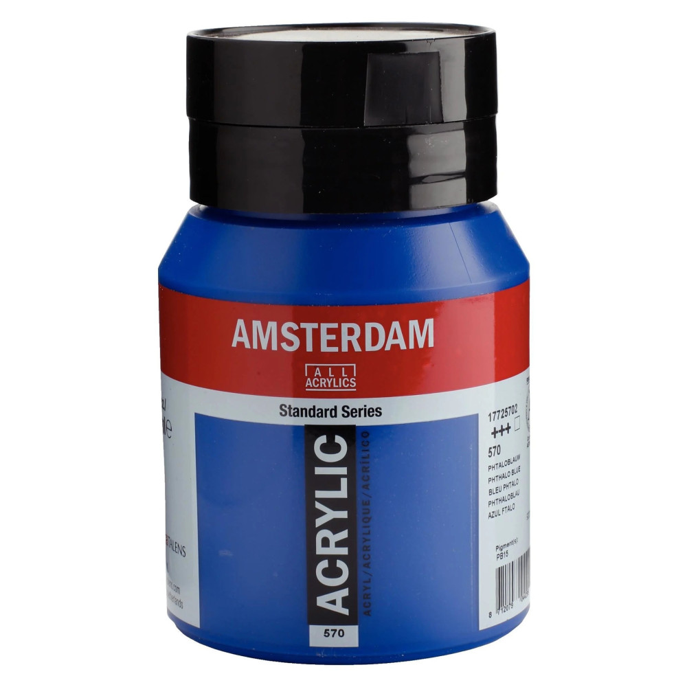 Acrylic paint in jar - Amsterdam - 570, Phthalo Blue, 500 ml