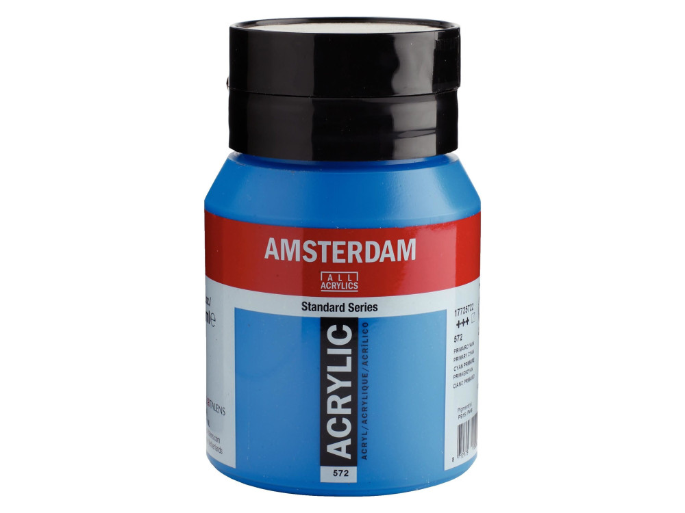 Acrylic paint in jar - Amsterdam - 572, Primary Cyan, 500 ml