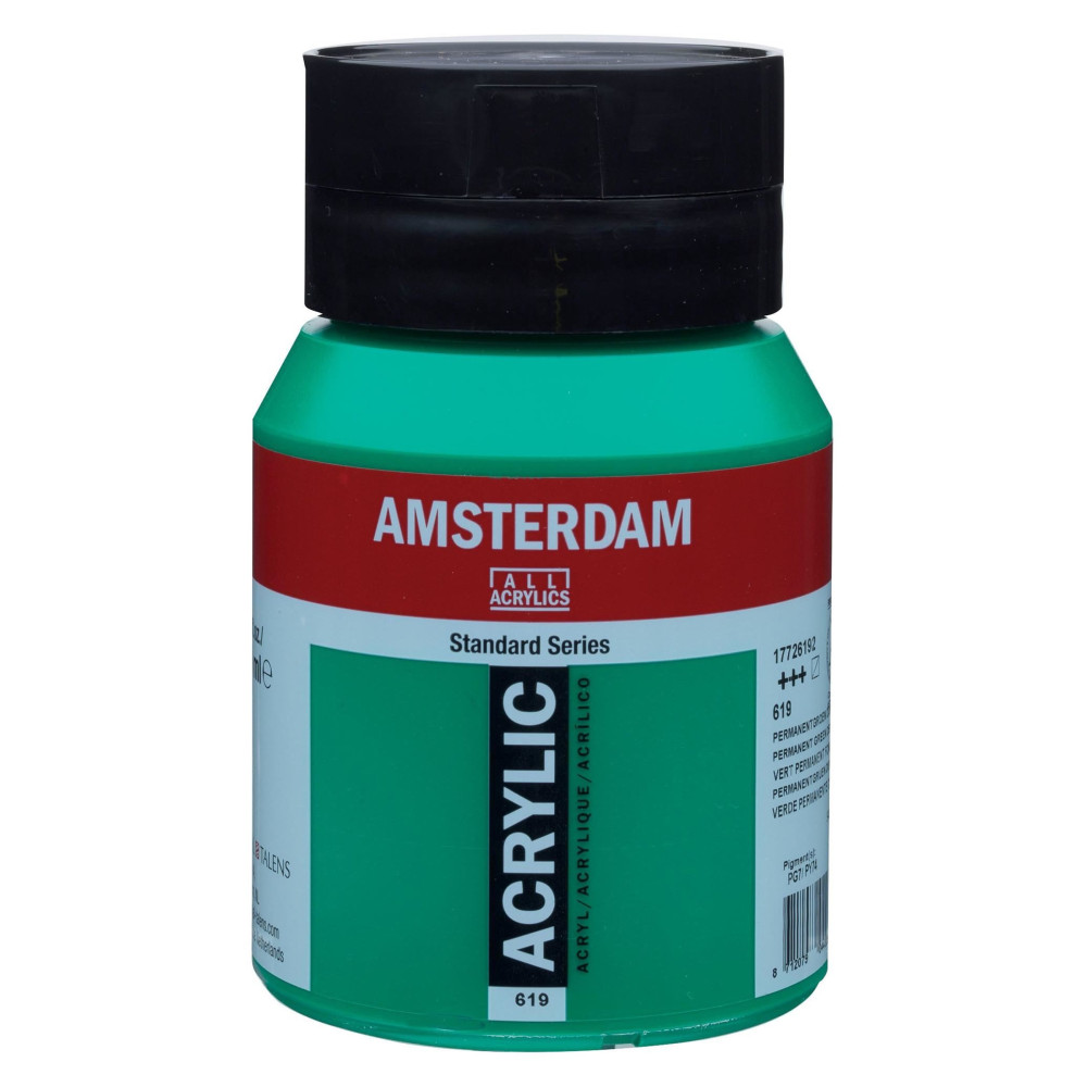Acrylic paint in jar - Amsterdam - 619, Permanent Green Deep, 500 ml