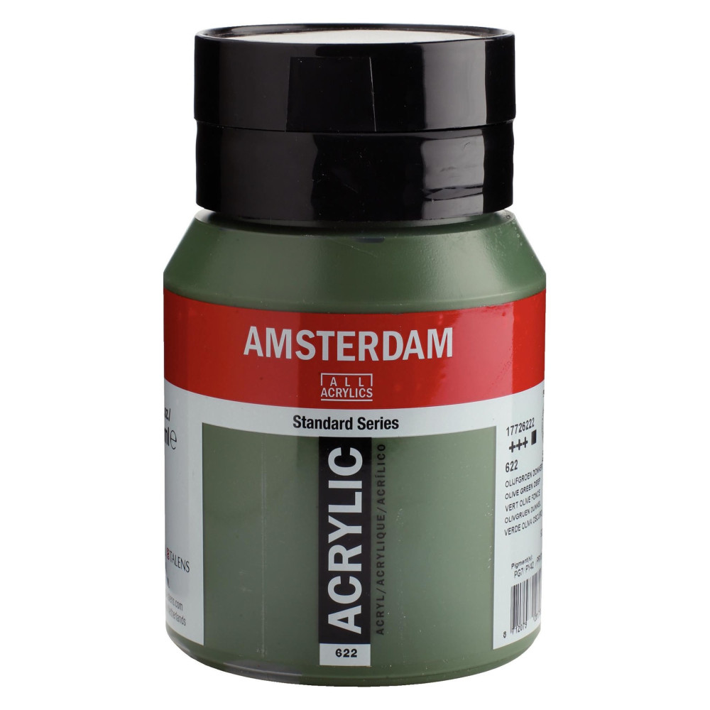 Acrylic paint in jar - Amsterdam - 622, Olive Green Deep, 500 ml