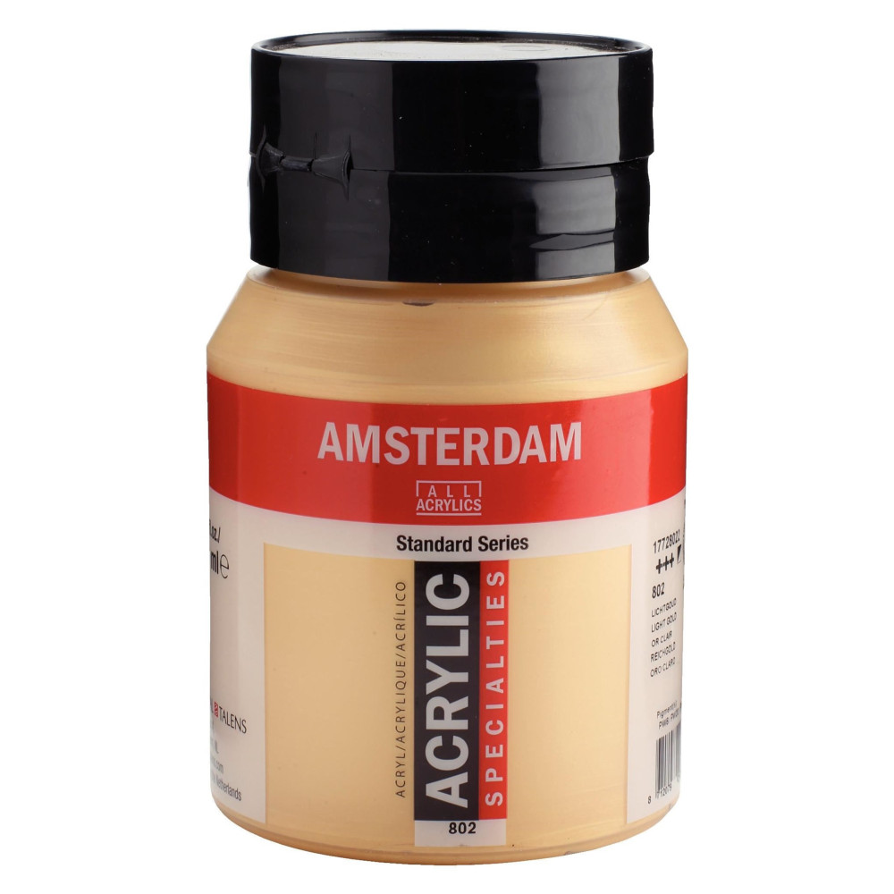 Acrylic paint in jar - Amsterdam - 802, Light Gold, 500 ml