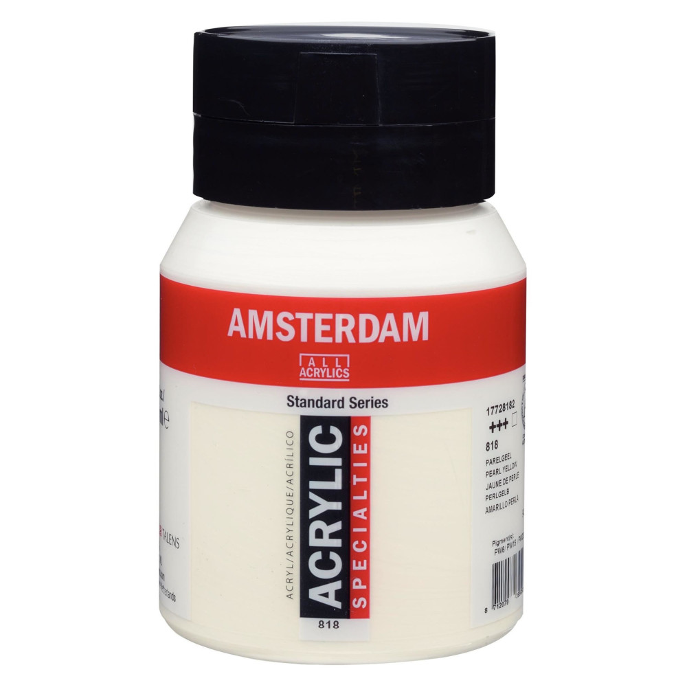 Acrylic paint in jar - Amsterdam - 818, Pearl Yellow, 500 ml