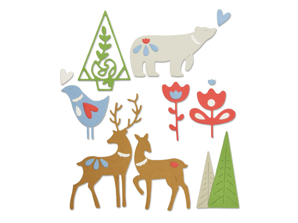 Zestaw wykrojników Thinlits - Sizzix - Christmas Elements, 10 szt.