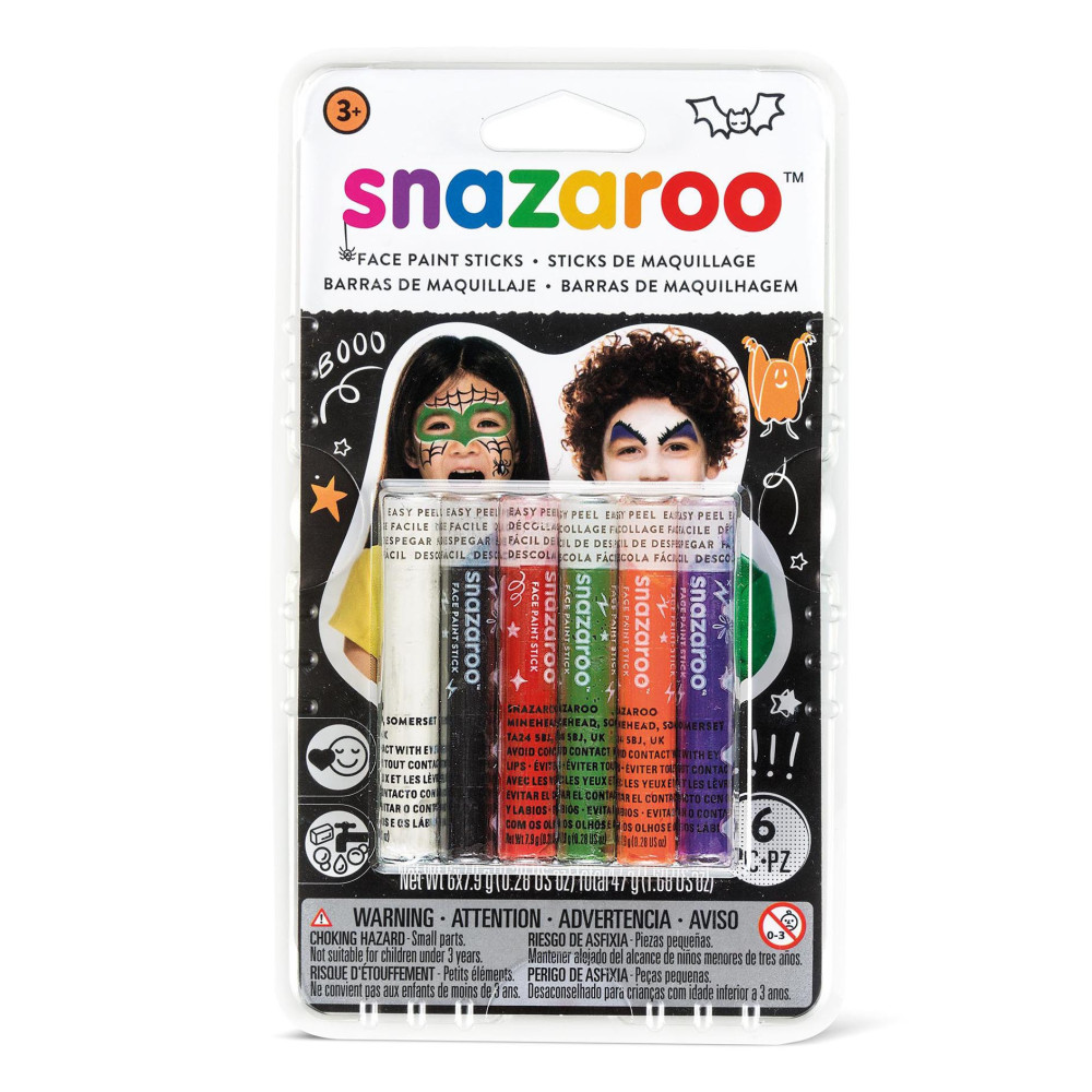 Face paint sticks set - Snazaroo - Halloween, 6 pcs.