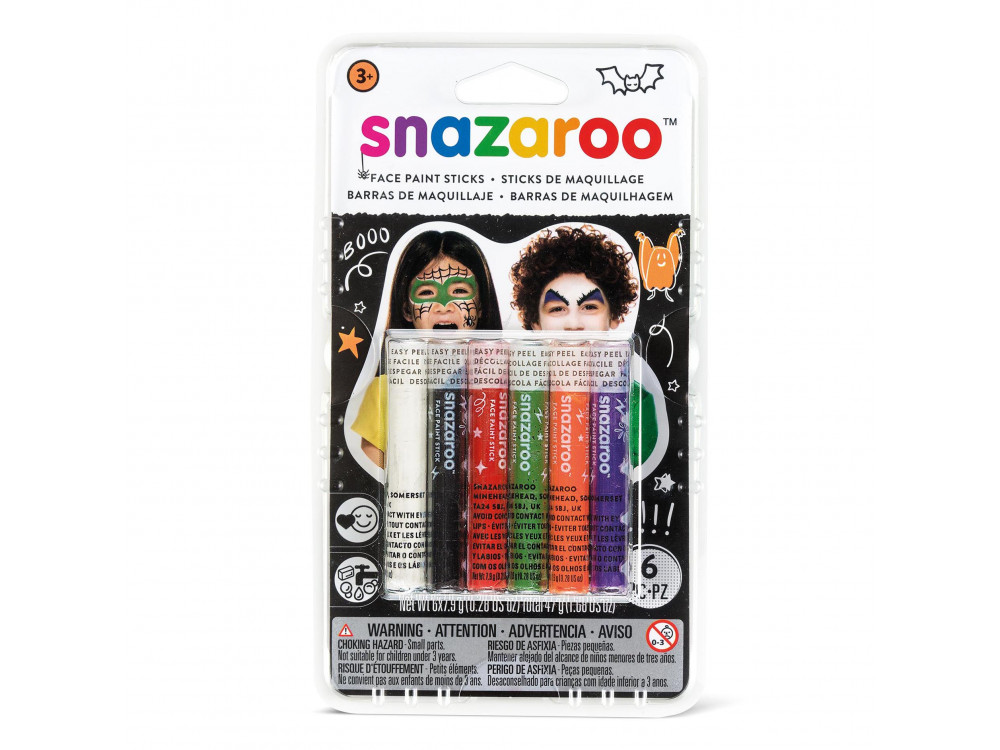 Face paint sticks set - Snazaroo - Halloween, 6 pcs.