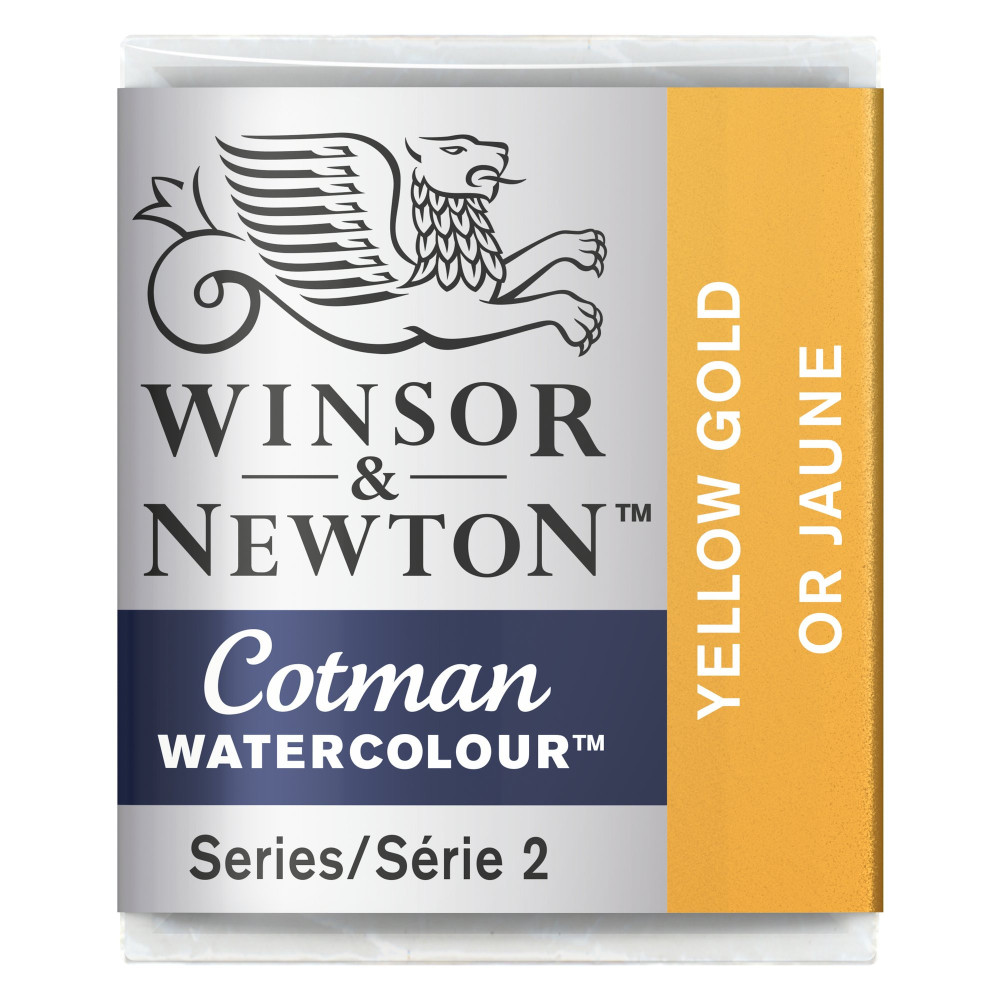 Cotman watercolor paint - Winsor & Newton - Yellow Gold, half pan