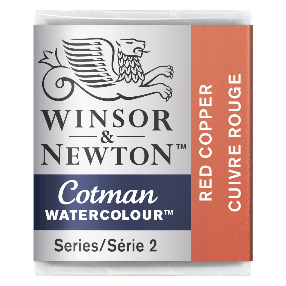 Cotman watercolor paint - Winsor & Newton - Red Copper, half pan