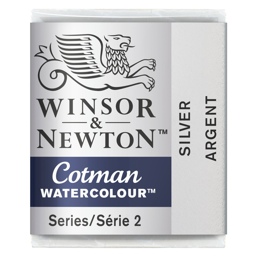 Cotman watercolor paint - Winsor & Newton - Silver, half pan