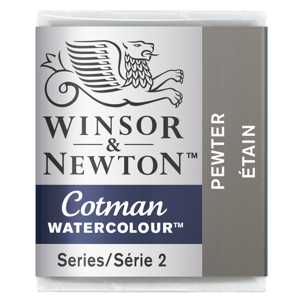 Cotman watercolor paint - Winsor & Newton - Pewter, half pan