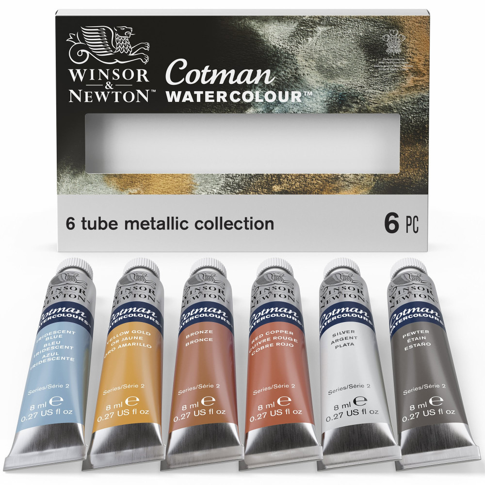Set of Cotman watercolor paints - Winsor & Newton - 6 colors x 8 ml