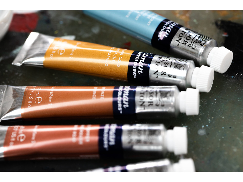 Zestaw farb akwarelowych Cotman Metallic - Winsor & Newton - 6 kolorów x 8 ml