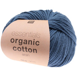 Włóczka bawełniana Essentials Organic Cotton Aran - Rico Design - Navy Blue, 50 g