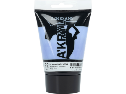 Acrylic A'kryl paint - Renesans - 82, Ultramarine Purple, 100 ml