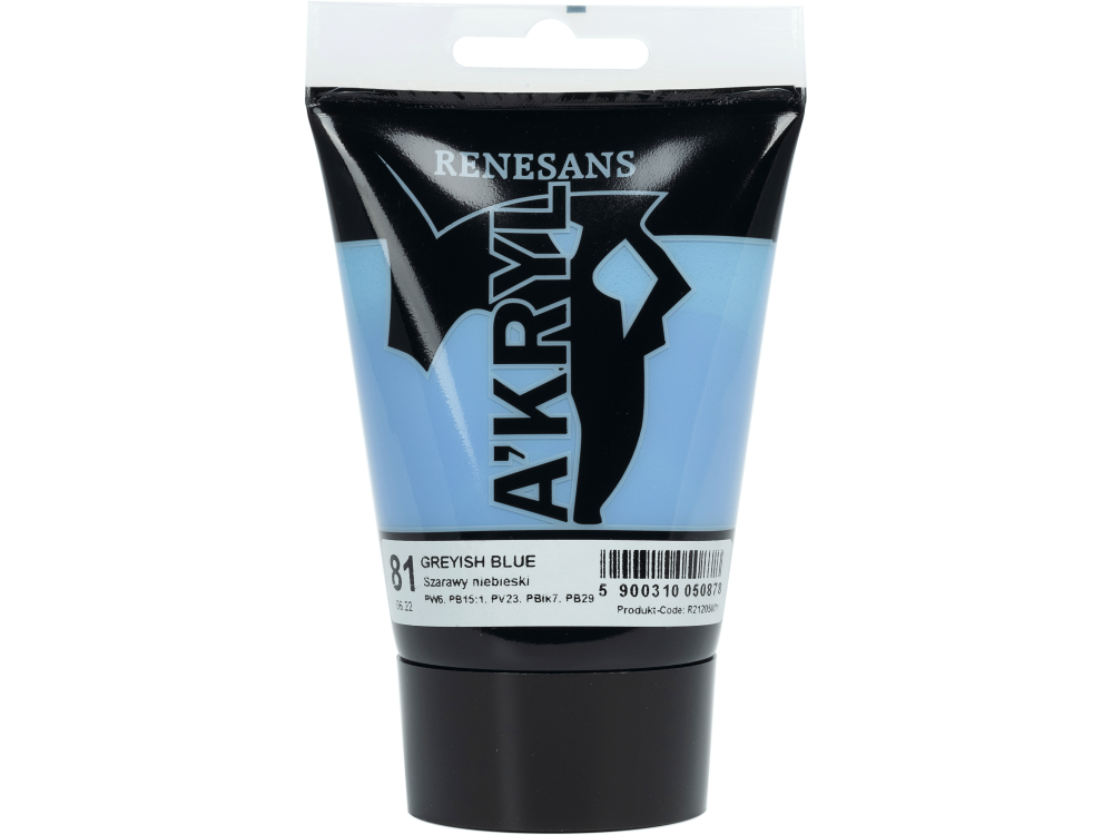 Acrylic A'kryl paint - Renesans - 81, Greyish Blue, 100 ml