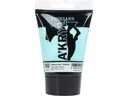 Farba akrylowa A'kryl - Renesans - 80, Turquoise Green, 100 ml