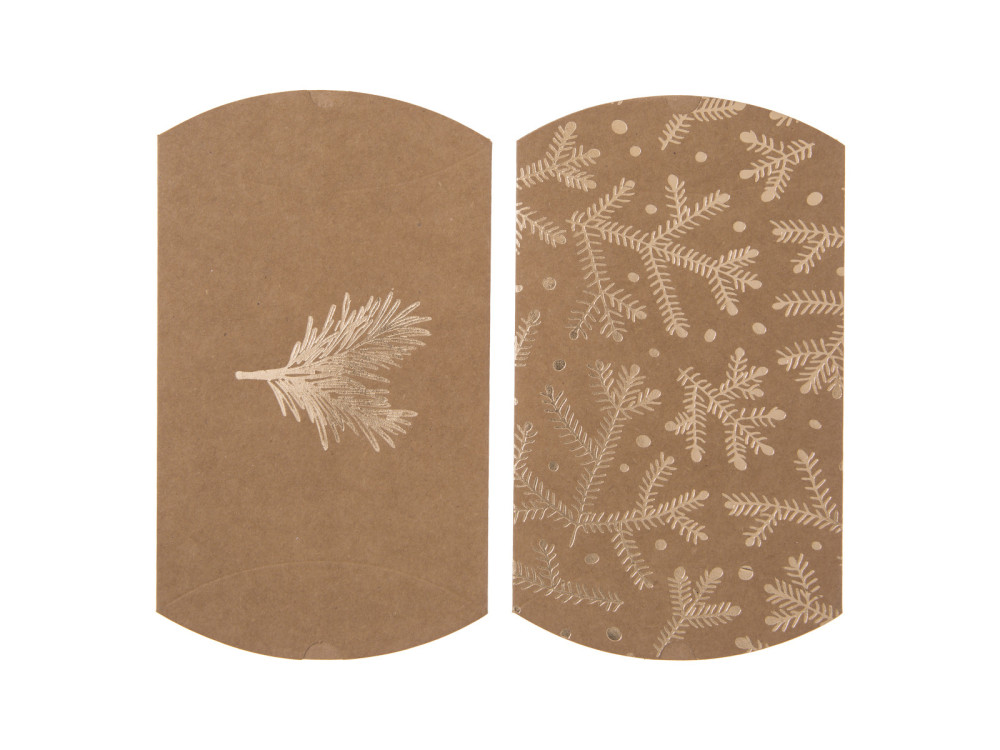 Carton boxes, Pine Branch - DpCraft - kraft, 10 x 11 x 3 cm, 4 pcs.