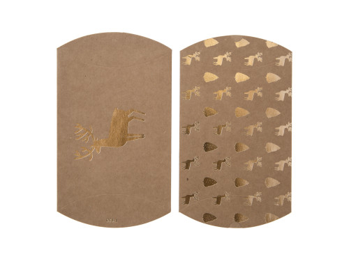 Pudełka tekturowe, Jeleń - DpCraft - kraft, 10 x 11 x 3 cm, 4 szt.