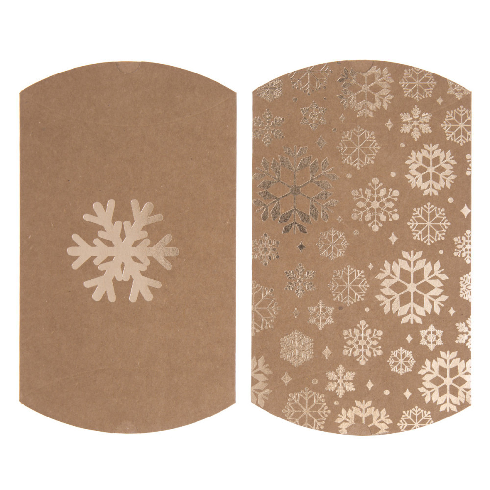 Carton boxes, Snowflake - DpCraft - kraft, 10 x 11 x 3 cm, 4 pcs.