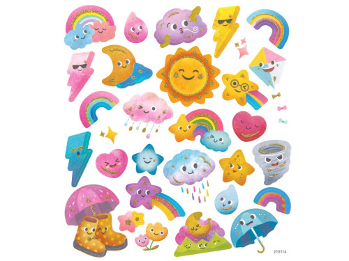 Stickers with glitter, Weather - DpCraft - 30 pcs.