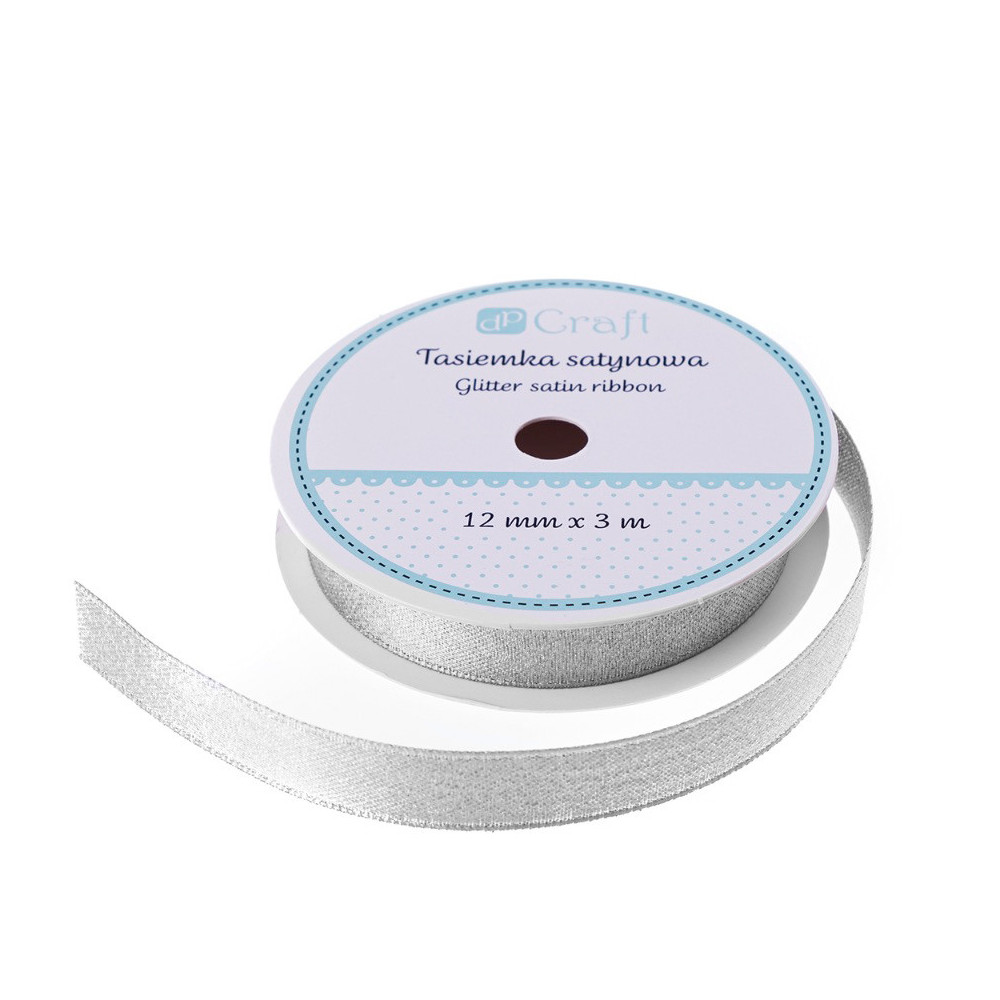 Decorative ribbon - DpCraft - silver, 12 mm x 3 m