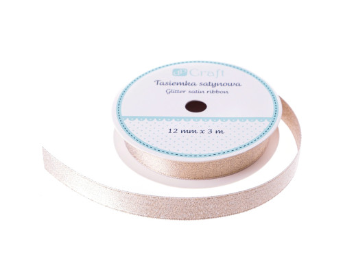 Decorative ribbon - DpCraft - cream, 12 mm x 3 m