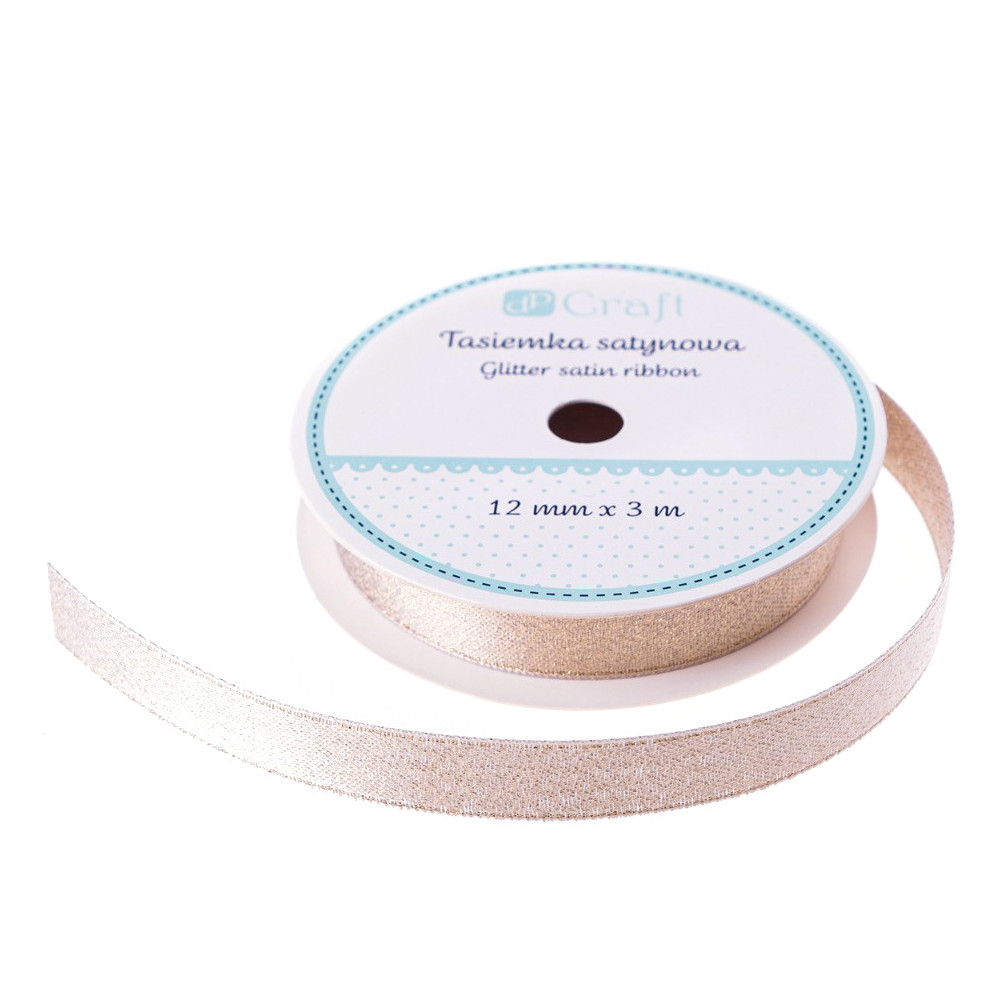 Decorative ribbon - DpCraft - cream, 12 mm x 3 m