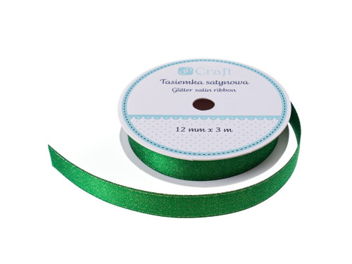 Decorative ribbon - DpCraft - green, 12 mm x 3 m