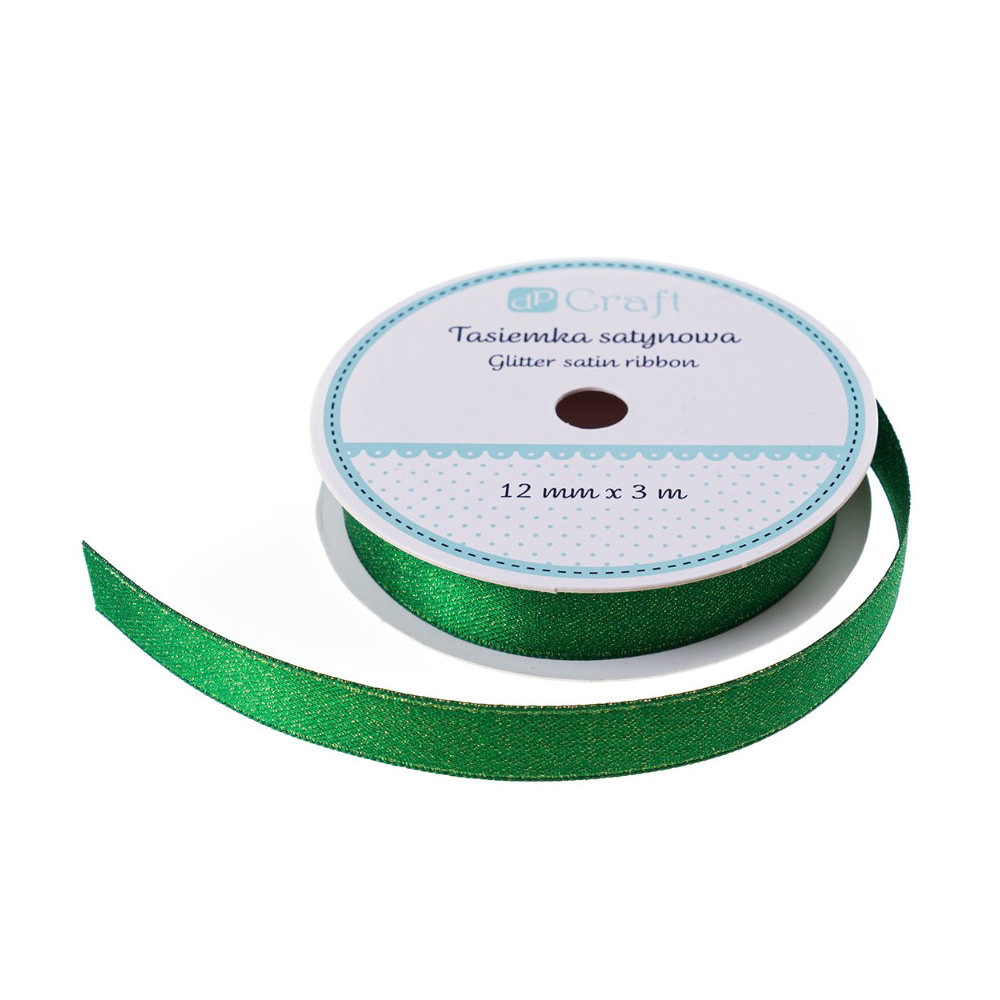 Decorative ribbon - DpCraft - green, 12 mm x 3 m